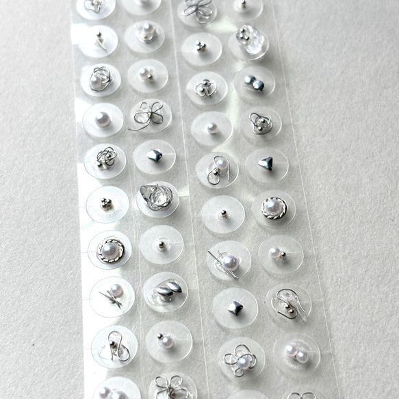 耳つぼシール 耳つぼジュエリー 耳つぼアクセサリー 透明 シルバー