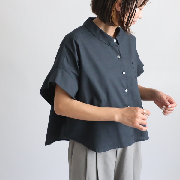 ラスト１　最終ＳＡＬＥ　ギマ擬麻コットン　ポンチョ袖　幅広 オーバー シャツ 燕尾裾　前開き ジャケットR92B