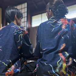 九谷焼作家が描く文様 ユニセックス甚平　上下２点セット 鳳凰【KUTANI×KIMONO】 16枚目の画像