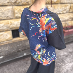 九谷焼作家が描く文様 ユニセックス甚平　上下２点セット 鳳凰【KUTANI×KIMONO】 13枚目の画像