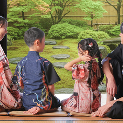 九谷焼作家が描く文様 ユニセックス甚平　上下２点セット 鳳凰【KUTANI×KIMONO】 7枚目の画像