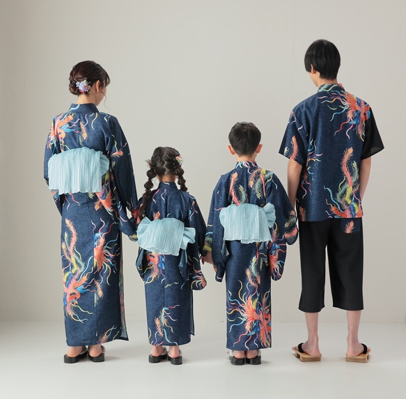 九谷焼作家が描く文様 ユニセックス甚平　上下２点セット 鳳凰【KUTANI×KIMONO】 18枚目の画像