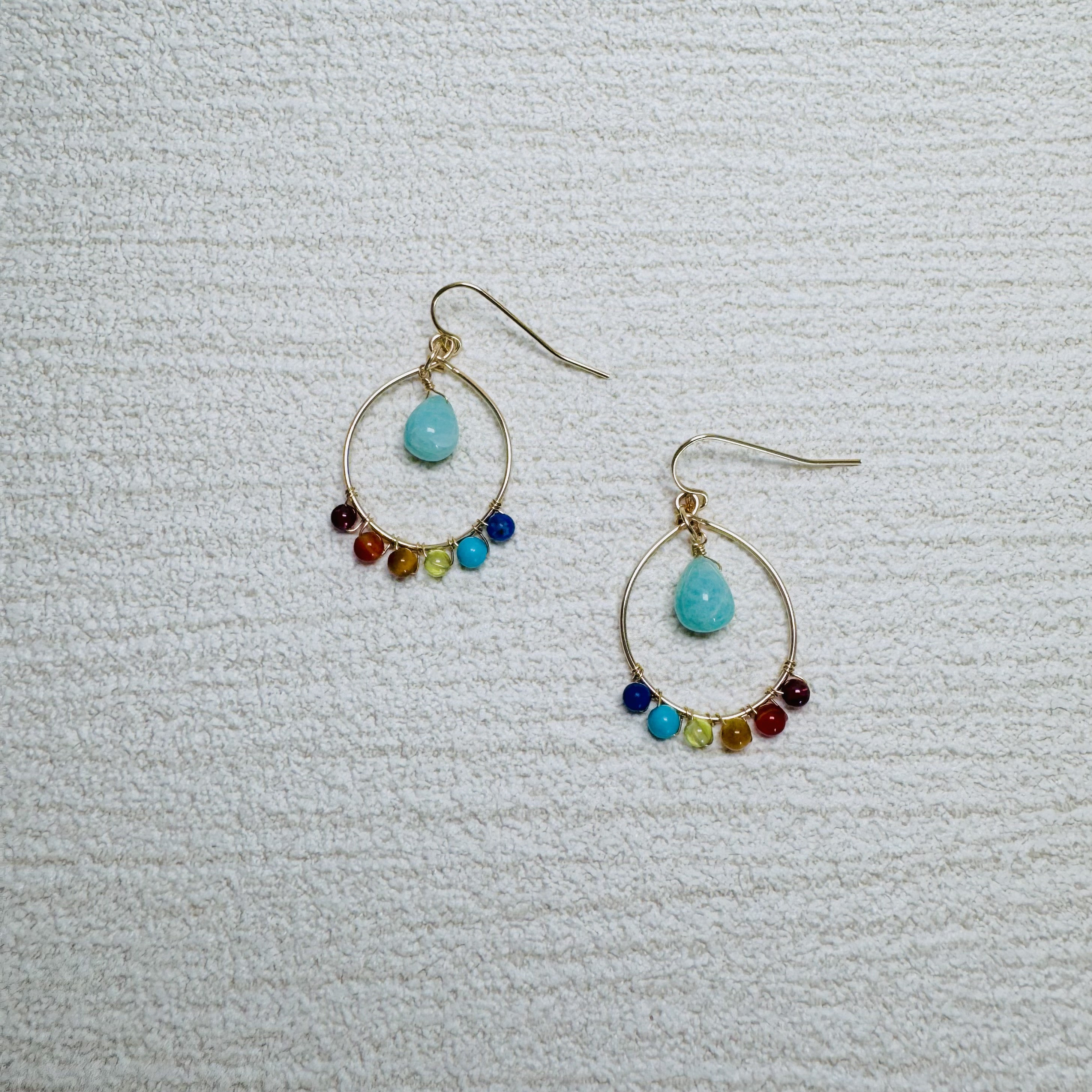 ハワイアンレインボーのピアス（フープ）