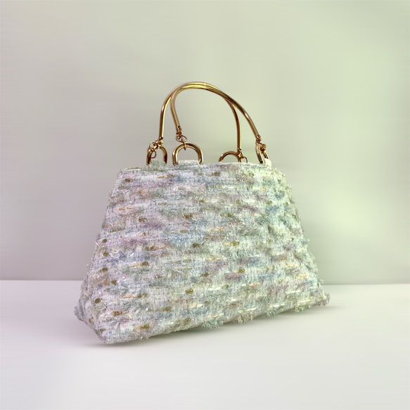 Miros Jewelry tweed 【The Best Gorgeous】ハンドバッグ　尾州高級ツイード 8枚目の画像