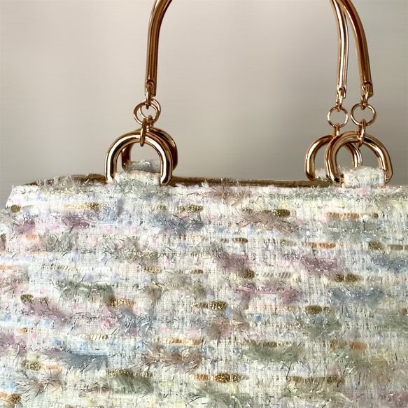 Miros Jewelry tweed 【The Best Gorgeous】ハンドバッグ　尾州高級ツイード 6枚目の画像