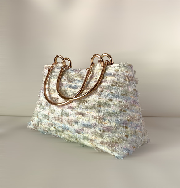Miros Jewelry tweed 【The Best Gorgeous】ハンドバッグ　尾州高級ツイード 1枚目の画像