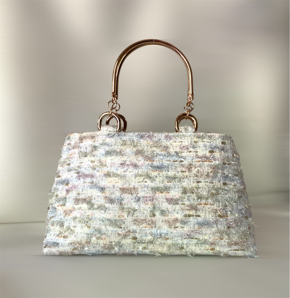 Miros Jewelry tweed 【The Best Gorgeous】ハンドバッグ　尾州高級ツイード 2枚目の画像