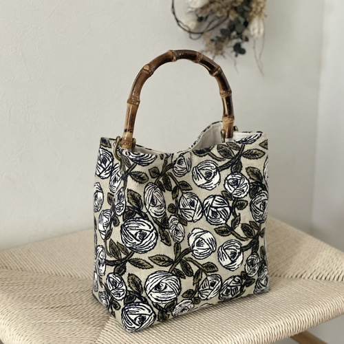 ⚮̈ミナペルホネン rosy バンブーバッグ ワンハンドルバッグ
