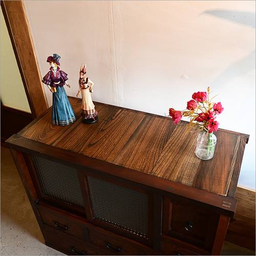 アンティーク 和箪笥 けやき 欅 3段 チェスト カウンター キャビネット アンティーク 和箪笥 けやき 欅 3段 チェスト カウンター