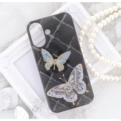 蝶のスマホケース 全機種対応 ハードケース iphone 17 14 16e 15 plus