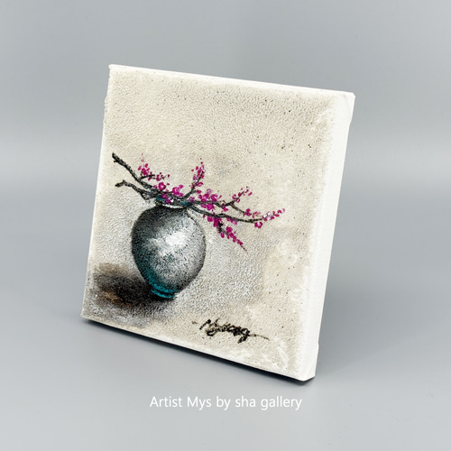 原画 アクリル画 キャンバスアート｜梅の絵｜15cm×15cm インテリア絵画