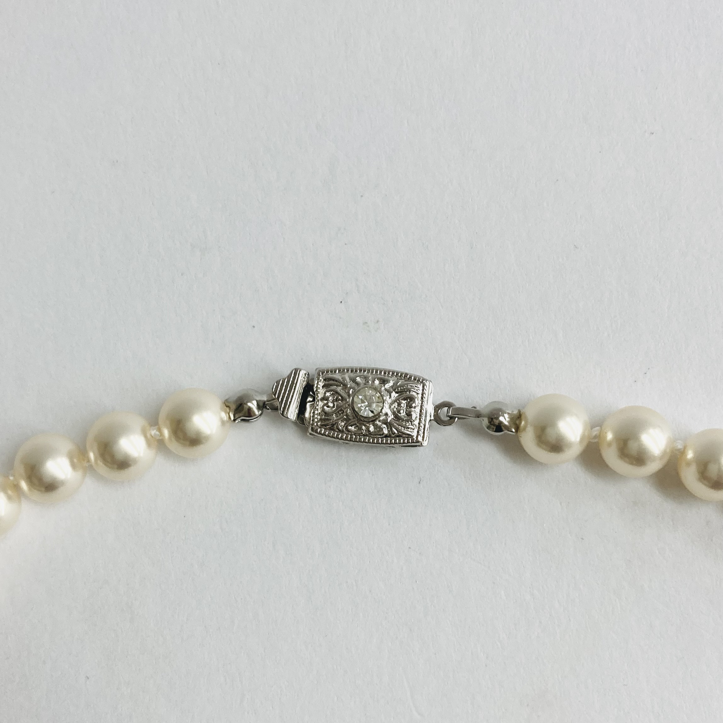 ガラスパール2Wayオールノットロングネックレス/7mm約90cm/ホワイトベージュ/R/made in japan