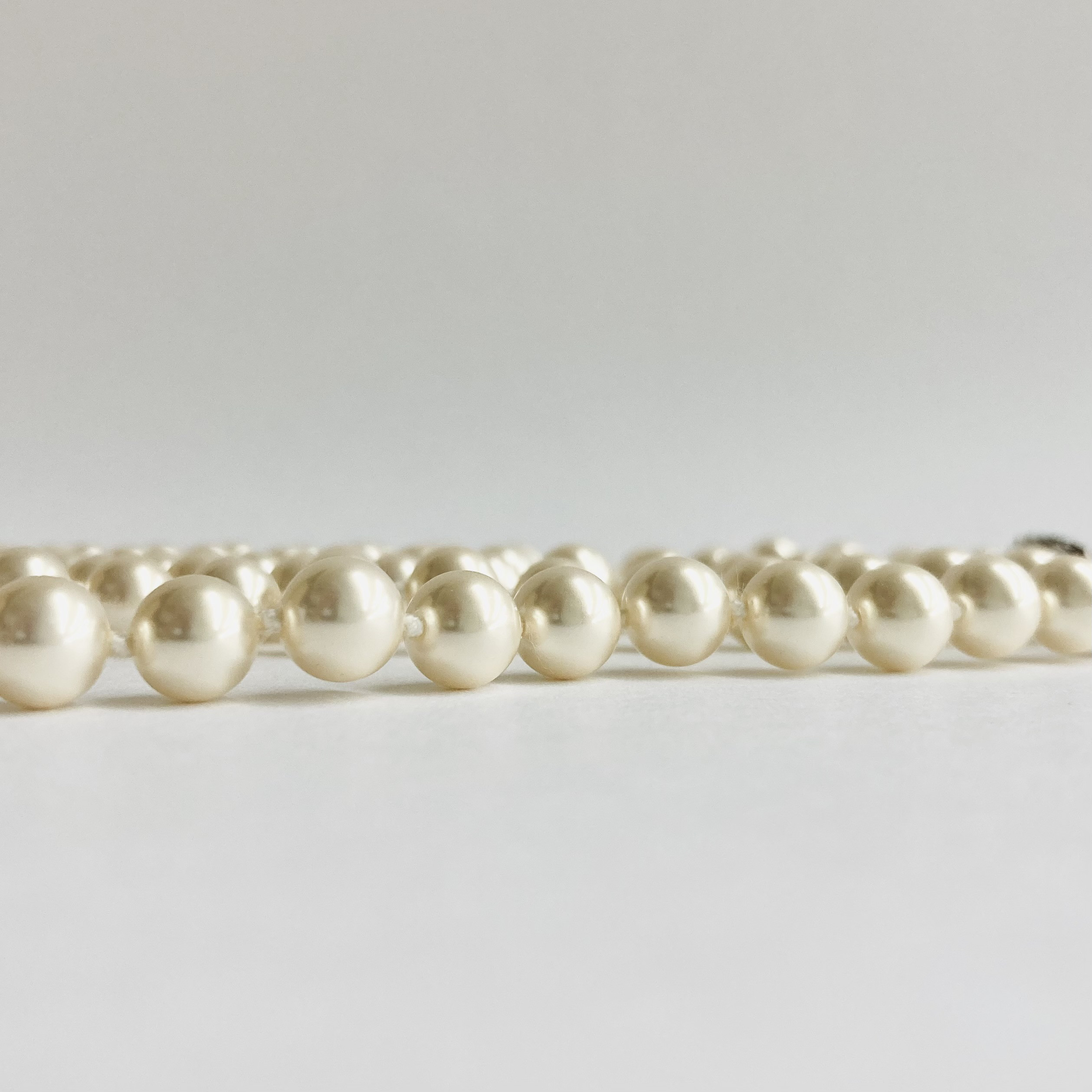 ガラスパール2Wayオールノットロングネックレス/7mm約90cm/ホワイトベージュ/R/made in japan