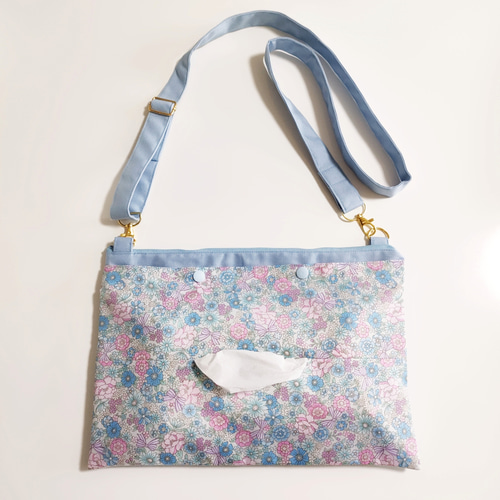 【数量限定】リバティ　花柄　ショルダーティッシケース サコッシュバッグ　保育士 数量限定】リバティ 花柄 ショルダーティッシケース サコッシュ