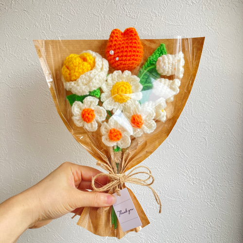 かぎ針編み 花束 枯れない花 毛糸のお花 楽天市場】毛糸 造花 母の日 ギフト 花束 かぎ針で編む花束 枯れ