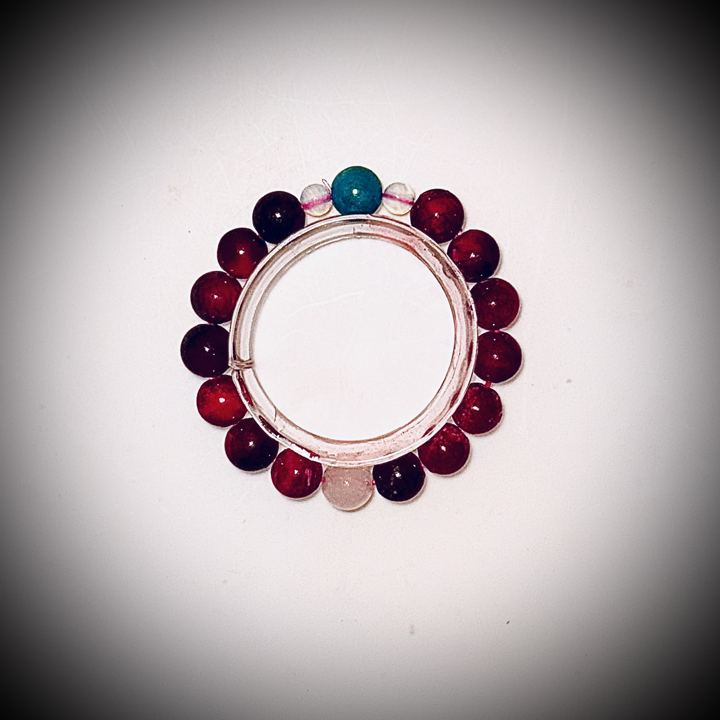 L-70 自然石のブレスレット& ステンドグラスのイルミネーション皿