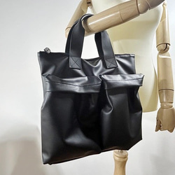 KURO/【PUL】 オンもオフも◎大容量プルアップ　ヘルメットバッグ　エコレザー(BT241217) 6枚目の画像