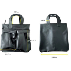 KURO/【PUL】 オンもオフも◎大容量プルアップ　ヘルメットバッグ　エコレザー(BT241217) 3枚目の画像