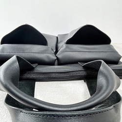 KURO/【PUL】 オンもオフも◎大容量プルアップ　ヘルメットバッグ　エコレザー(BT241217) 5枚目の画像