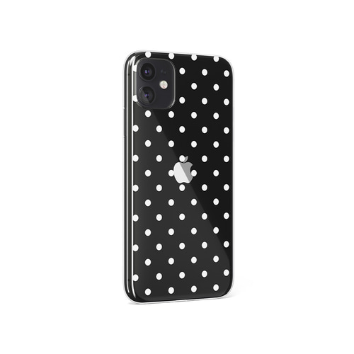 ソフトクリアケース ドット柄 iPhone16e 16 15 14 13 12 SE3 4カラー