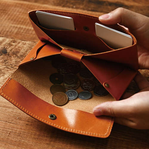 栃木レザー 1万円札サイズ 長財布 PEWallet 本革 スリム