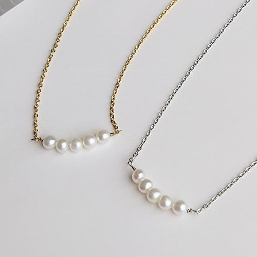 ベビーパールネックレス/淡水パール/サージカルステンレス/スキン