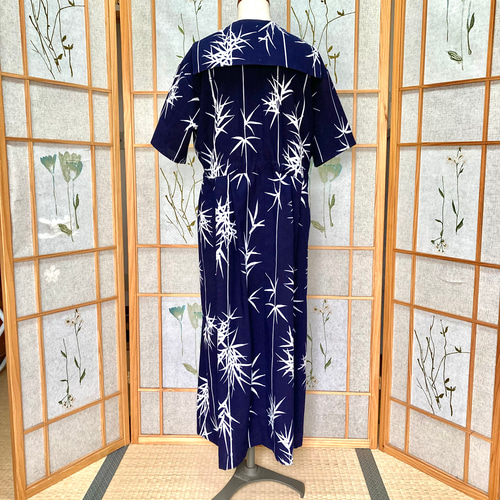 浴衣リメイクワンピース◇竹柄 浴衣リメイクワンピース】高木ふくえ作 竹柄 – こっとんコットン