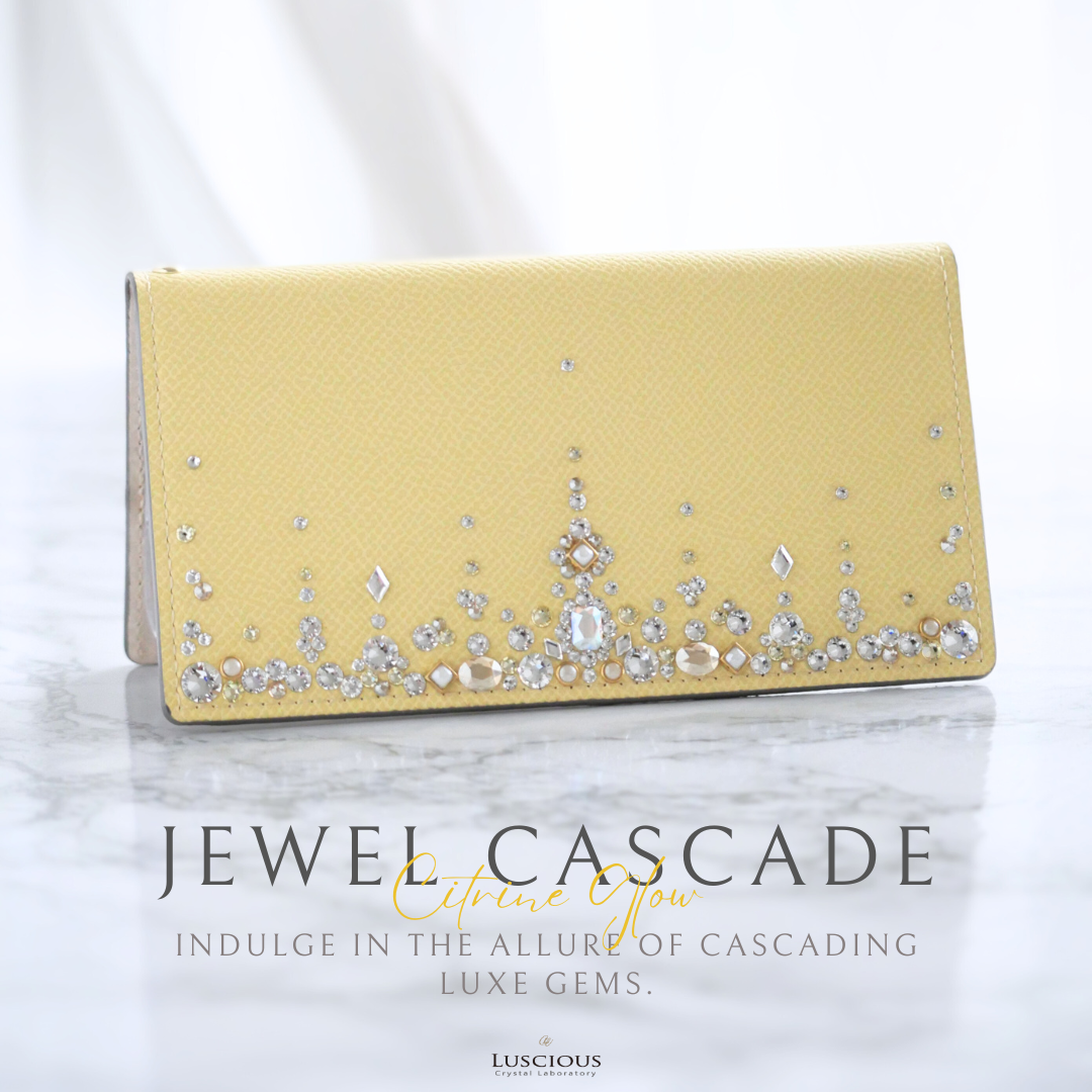 Jewel cascade/シトリングロウ　ラインストーン手帳型スマホケース　キラキラケース　スワロフスキー使用