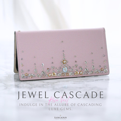 Jewel cascade/ミスティックモーヴ ラインストーン手帳型スマホケース