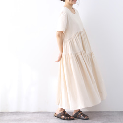 （再販）26色展開 コットン　ギャザーたっぷり　ゆったり　ロングワンピース ♪オーダーサイズ可 7枚目の画像