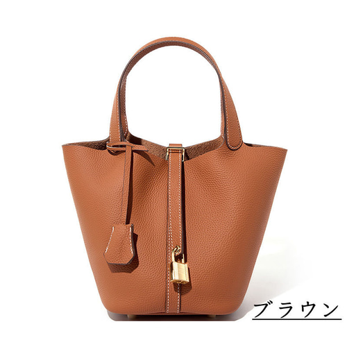 高級レザー使用 キューブバッグ ハンドバッグ トートバッグ レザー