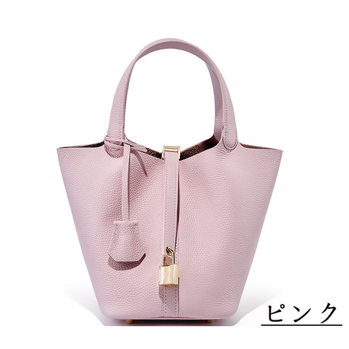 高級レザー使用 キューブバッグ ハンドバッグ トートバッグ レザー