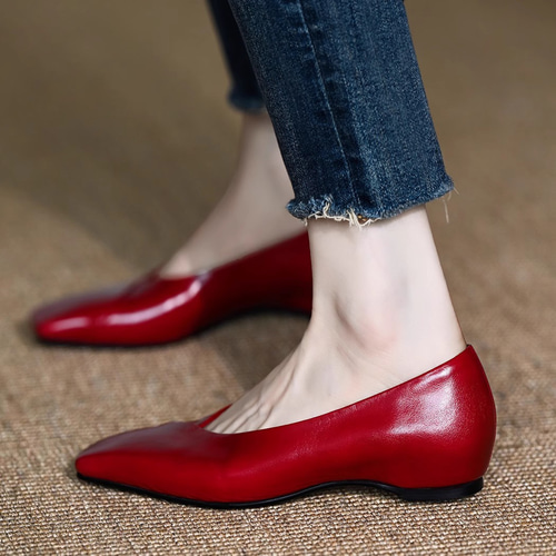 3.1 Phillip Lim ギャザー シューズ パンプス 37赤 イタリア製 フラット 23cm 3.1 Phillip Lim(3.1フィリップリム) 靴・シューズ
