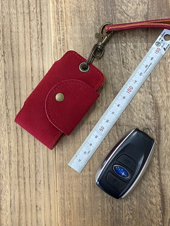 スマートキーケース　茶、キャメル、ベージュ花柄　ストラップ付き（送料込み） 10枚目の画像