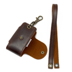 スマートキーケース　茶、キャメル、ベージュ花柄　ストラップ付き（送料込み） 4枚目の画像