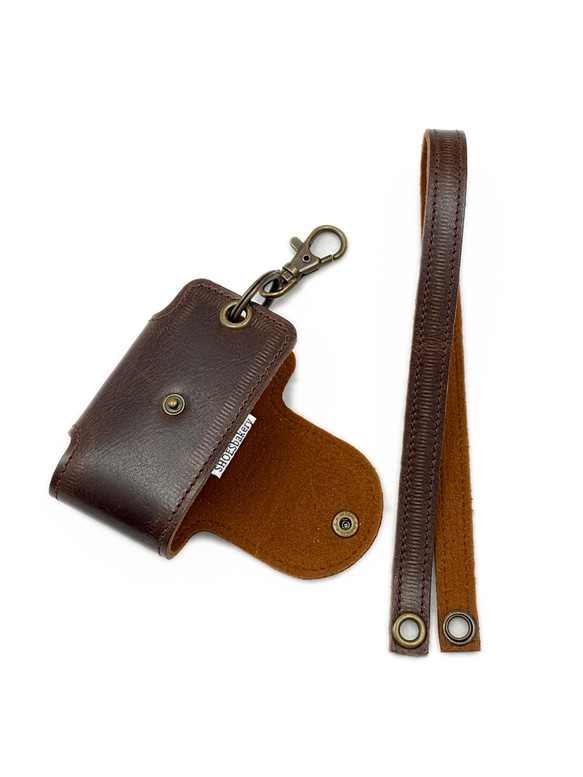 スマートキーケース　茶、キャメル、ベージュ花柄　ストラップ付き（送料込み） 4枚目の画像