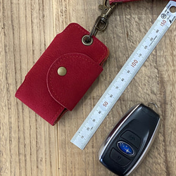 スマートキーケース　グリーン、レッド、ブルー、イエロー　ストラップ付き（送料込み） 6枚目の画像