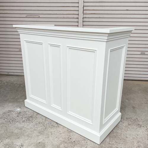 美容室木製店舗カウンター 淡いクリーム色 美容室L字カウンター（W1800クリーム） ネイルサロンレジ