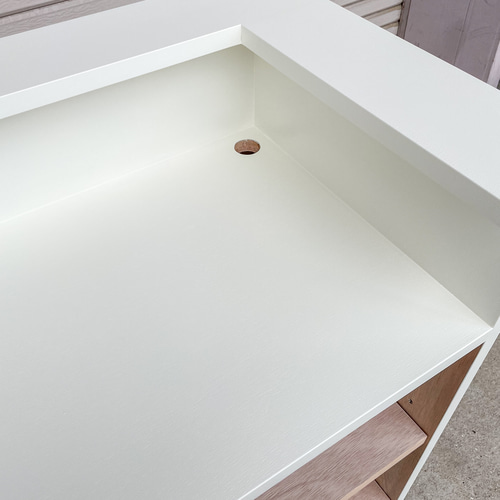 美容室ミニカウンター（W1100クリーム） ネイルサロンレジカウンター