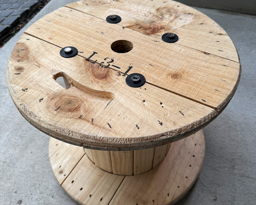 木製ドラム 電線ドラム ケーブルドラム DIY 3-1 直径52cm テーブル