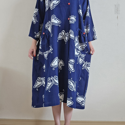 浴衣リメイク 手作り 蝶々の柄 ワンピース ワンピース