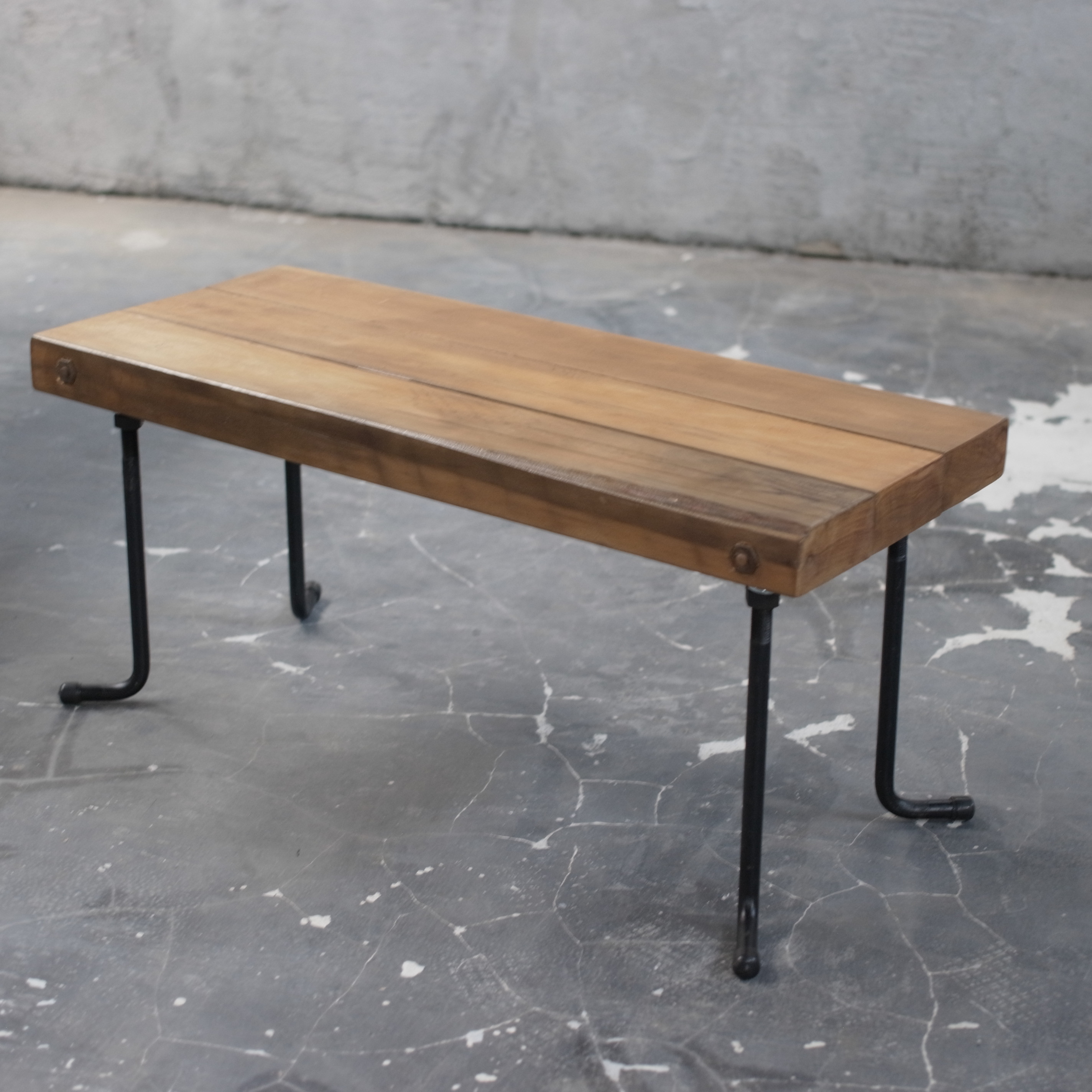 【現品販売】wood iron table 33*77*32 アイアン ローテーブル 机 鉄脚  tab25