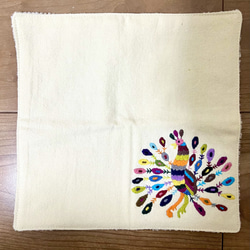 クッションカバー【45cm角】メキシコ オトミ刺繍 花 クッション