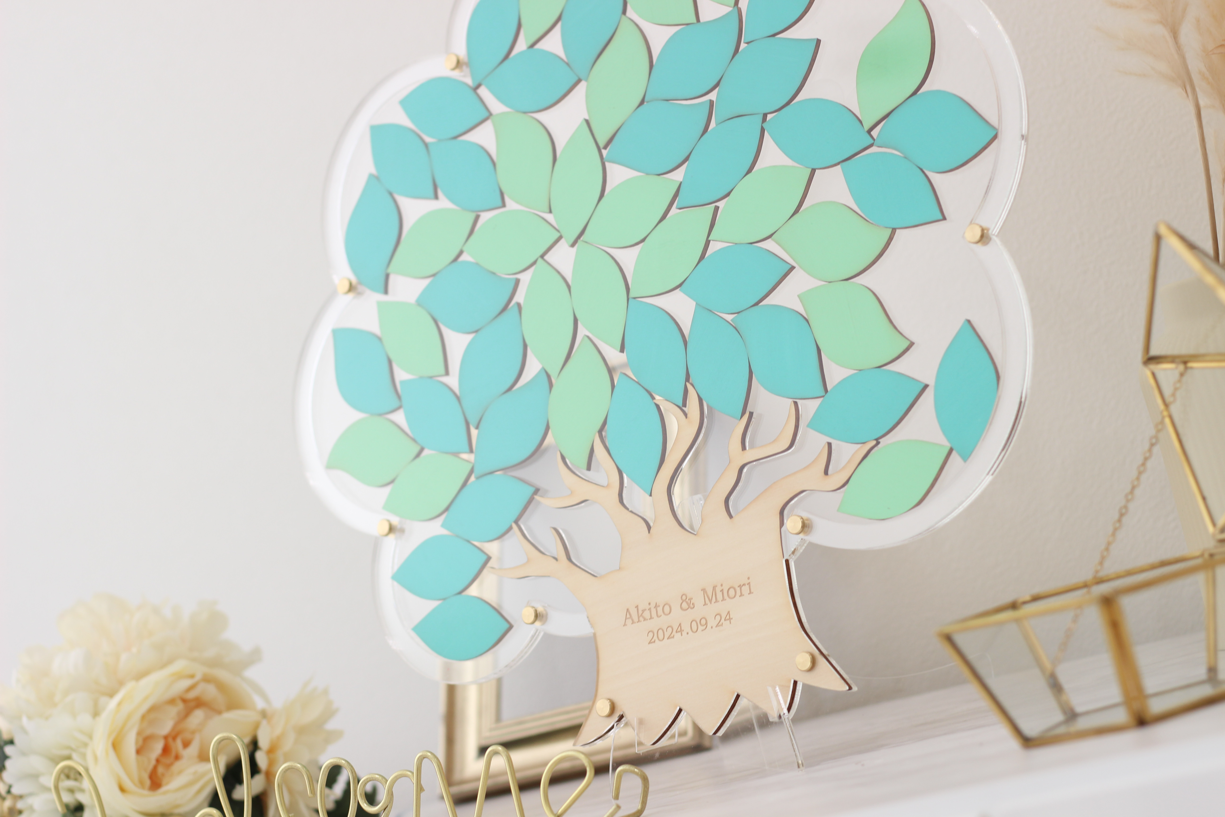 大樹のウェディングドロップス【Largeサイズ】41名〜100名　結婚証明書　寄せ書き　退職　卒業　ゲスト参加型