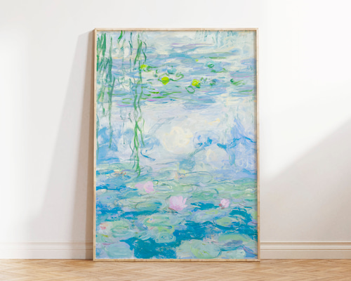 クロード•モネ 睡蓮 アート 額縁 インテリア アンティーク 絵画 ミュージアムアートシリーズ モネ「睡蓮2」 名画 壁掛け
