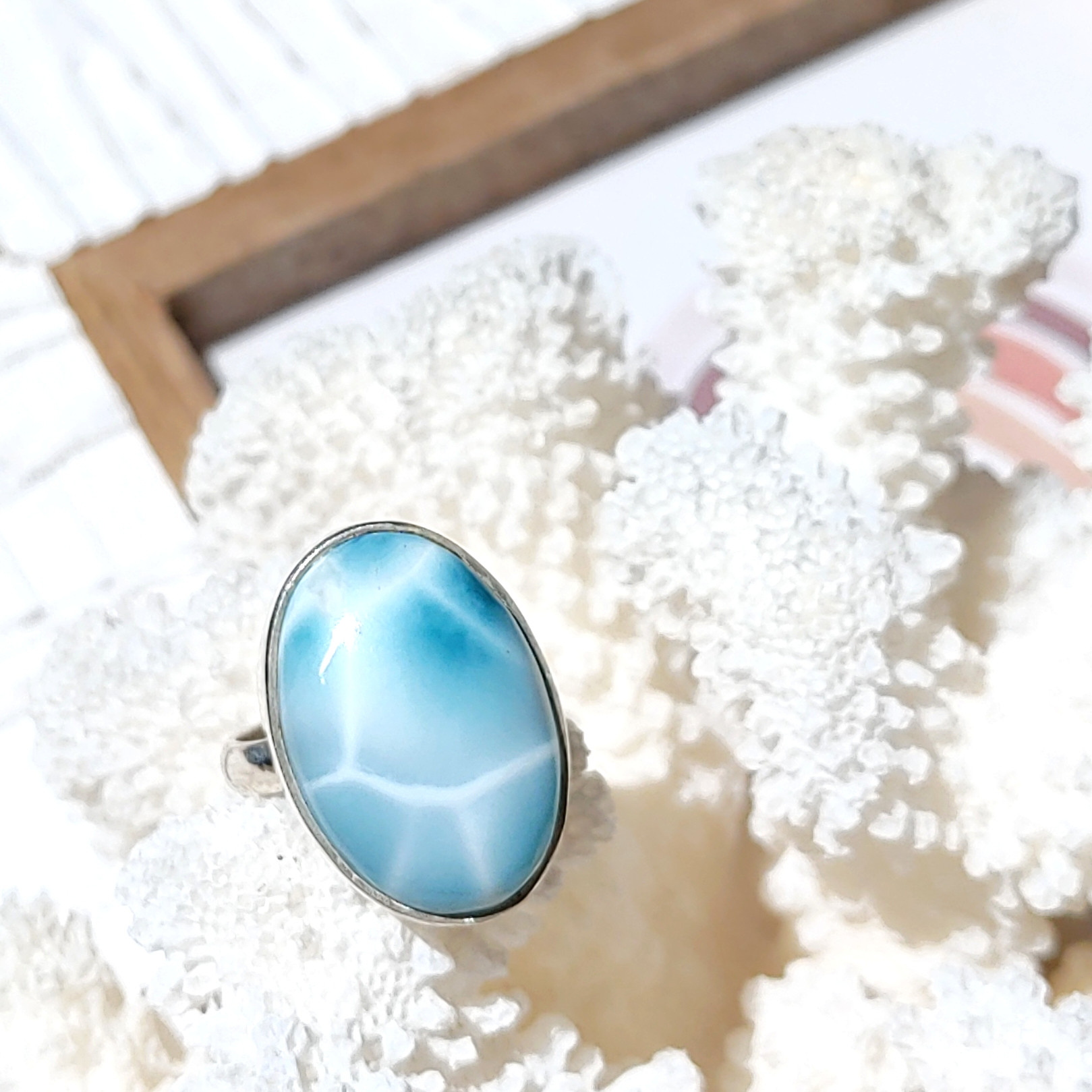 ❁Fresh blue larimar ring silver925 約11号❁超トップクオリティラリマー 20,243円
