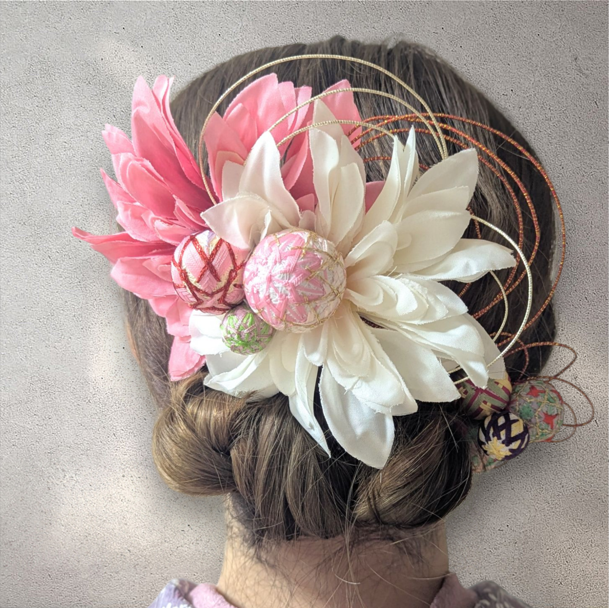 20％OFF/成人式前撮りキャンペーン/19,800円→15,800円/成人式前撮りに/正絹手毬かんざし/二本セット