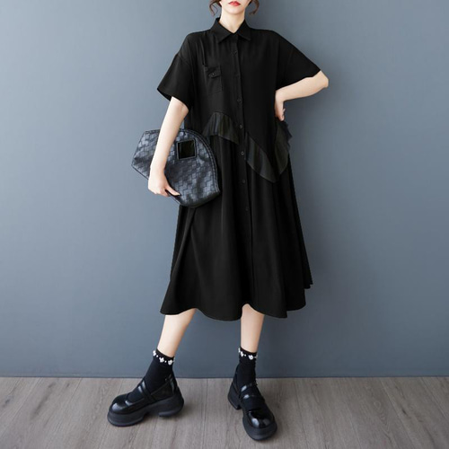 大きいサイズ ワンピース カーキ レディース 春夏 新品 半袖
