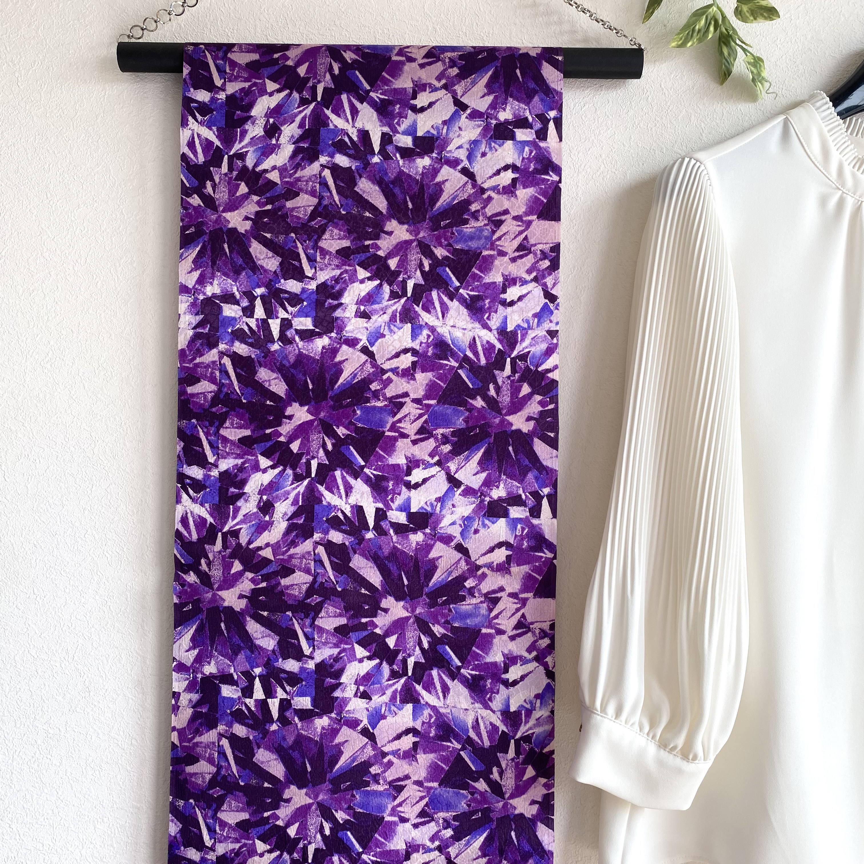 【正絹 (絹100％)手染め 帯揚げ／ ストール 】アメジストカラー