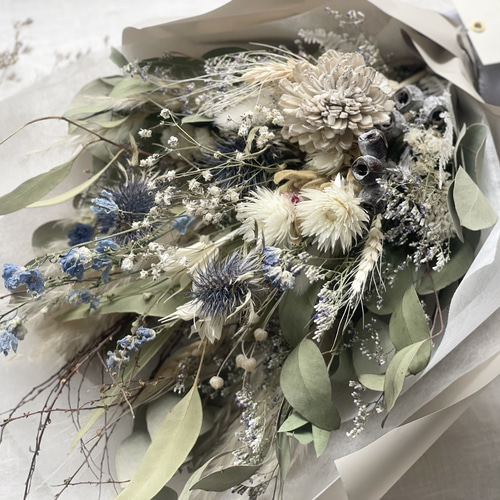 デルフィニウムのドライフラワースワッグ】ドライフラワー